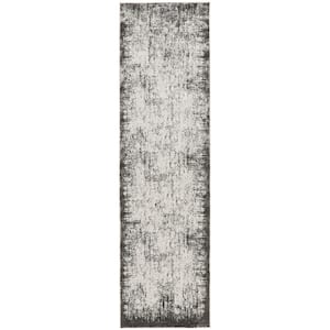 Desire Grey/Ivory 2 ft. x 8 ft. Abstract Contemporary Runner Area Rug