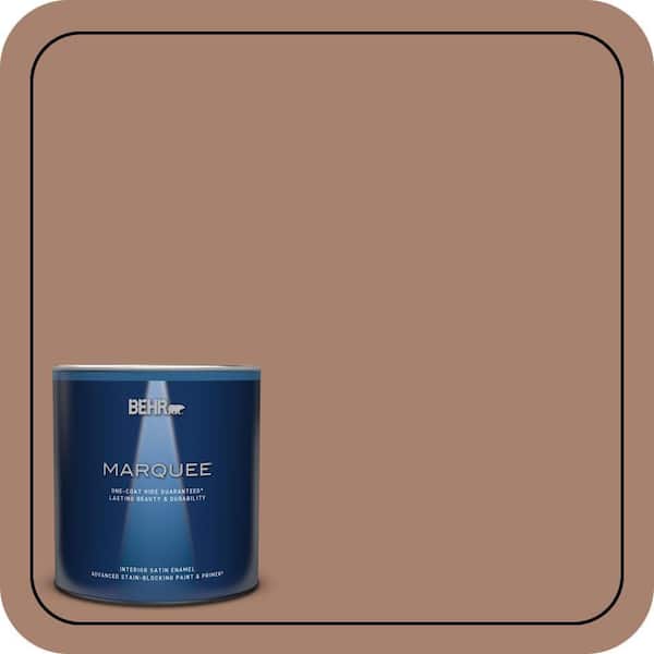 BEHR MARQUEE 1 qt. #S190-5 Cocoa Nutmeg One-Coat Hide Satin Enamel Interior Paint & Primer