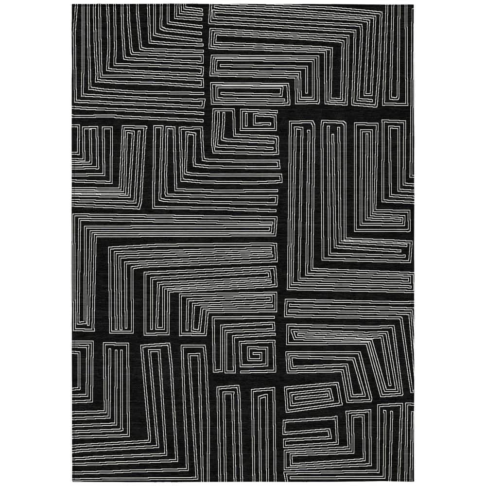 Chantille Machine Washable Indoor/Outdoor Abstract ACN1045 Black 2 ft. 6 in. x 3 ft. 10 in. Area Rug price history on PriceWatchPro
