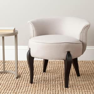 Mora Taupe Linen and Black Vanity Chair