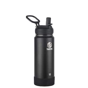 Actives 18 oz. Onyx Insulated Stainless Steel Water Bottle with Straw Lid