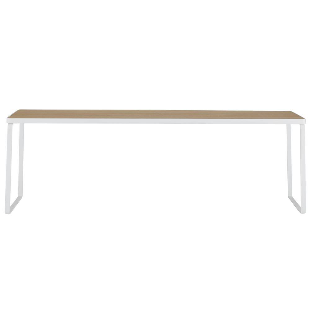 White and Light Brown Metal Freestanding Over the Sink Shelf