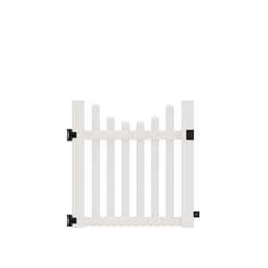 Seneca Scallop 4 ft. W x 4 ft. H White Vinyl Un-Assembled Fence Gate