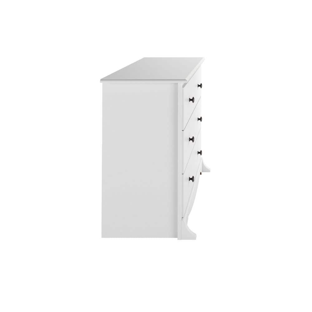 Compact Monterey 6-Drawer Nursery Dresser in White with Deep Storage