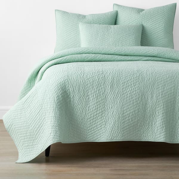 The Company Store Company Cotton Voile Sea Spray Solid Twin Cotton Quilt