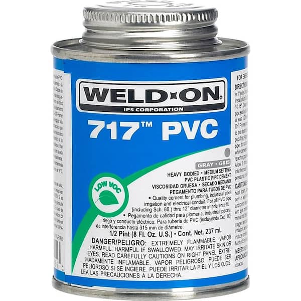 Weld-On 8 oz. PVC 717 Heavy Duty Low VOC Cement in Gray