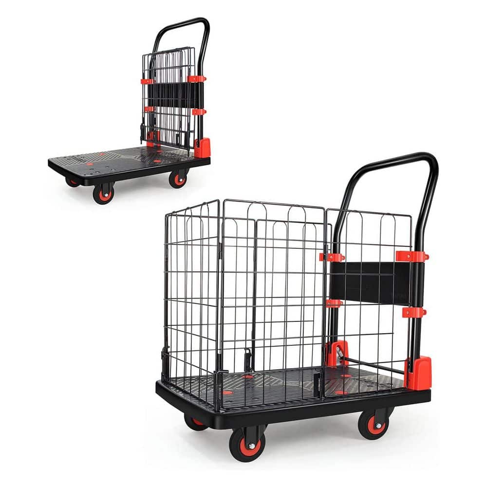 330 lb. Capacity Foldable Platform Push Hand Truck Cart Basket Cage Cart price history on PriceWatchPro