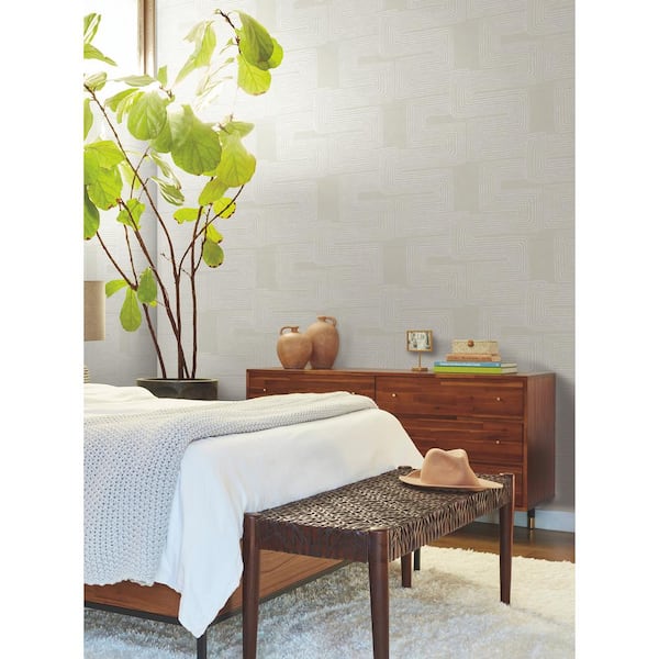 ◉ 柊ページ◉ York Wallcoverings Beige and Pearl Zulu Thread Textured Non