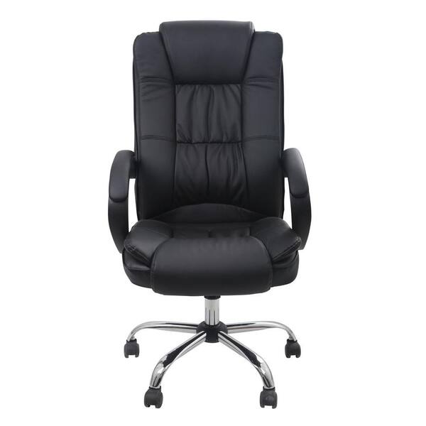 Unbranded Classic Bonded Leather Executive Office Chair with Adjustable Height, Black