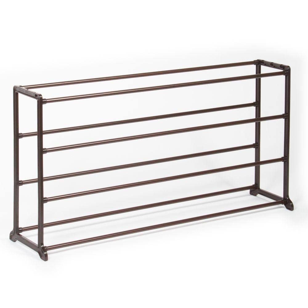 Richards 26.5 in. H 20-Pair 4-Tier Bronze Steel Shoe Rack 1000620 - The ...