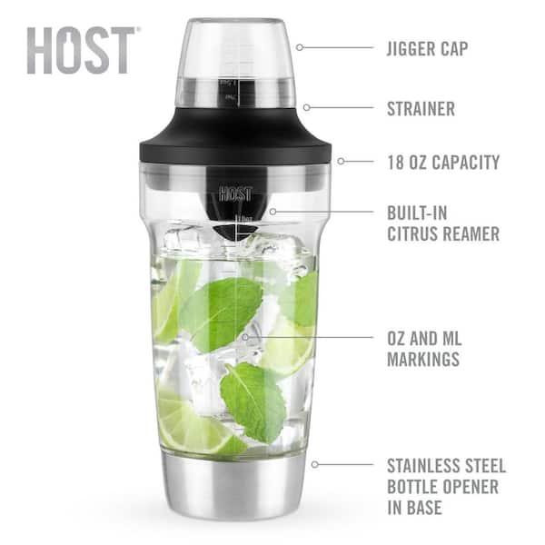 True Vacuum Insulated Cocktail Shaker Leak Proof Insulated Martini Shaker  Stainless Steel, Cocktail Shaker for Margaritas, Drink Shaker and Strainer