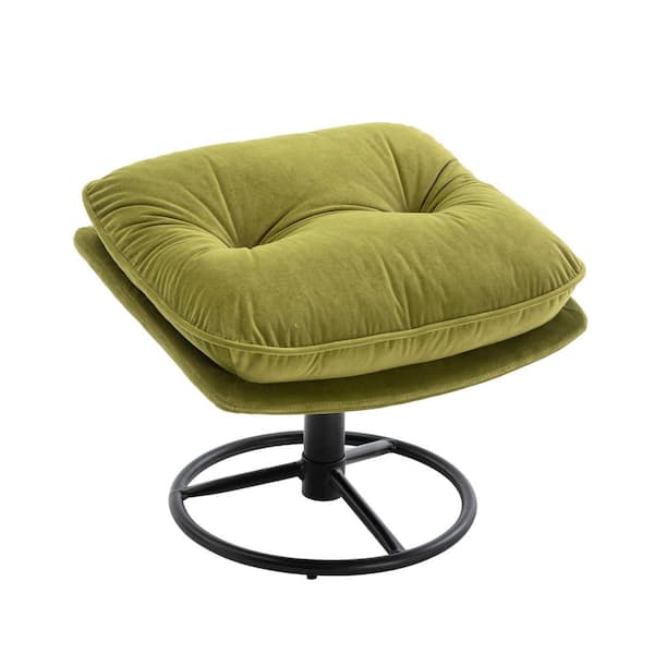 olive green chair and ottoman