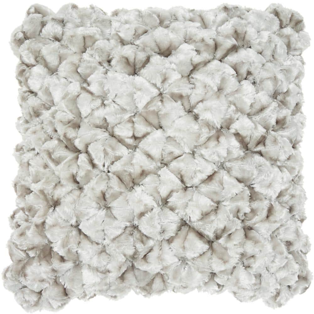 Sofia Silver Velvet Shimmer Poms 20" x 20" Throw Pillow Set