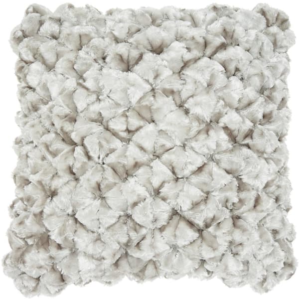 Mina Victory Sofia Silver Gray 20 in. x 20 in. Throw Pillow