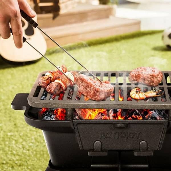 Black Analog Electric Smoker Outdoor Cooking Barbecue BBQ Roaster