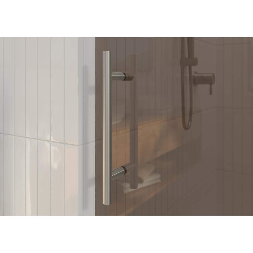 Equinox 60" Frameless Brushed Nickel Tinted Glass Sliding Shower Door