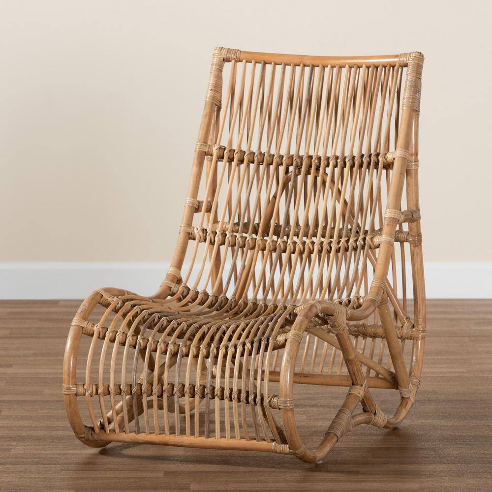 Genera Natural Brown Handcrafted Bamboo Rattan Accent Chair
