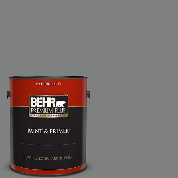 BEHR PREMIUM PLUS 1 gal. #T12-10 Game Over Flat Exterior Paint & Primer