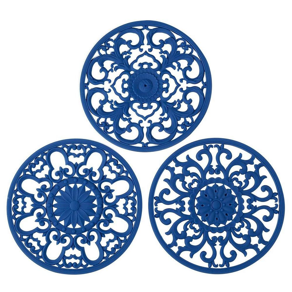3-Pack Navy Blue Extra Thick Food Safe Silicone Trivet Mat for Hot Dishes, Non-Slip and High Heat Resistant Mat price history on PriceWatchPro