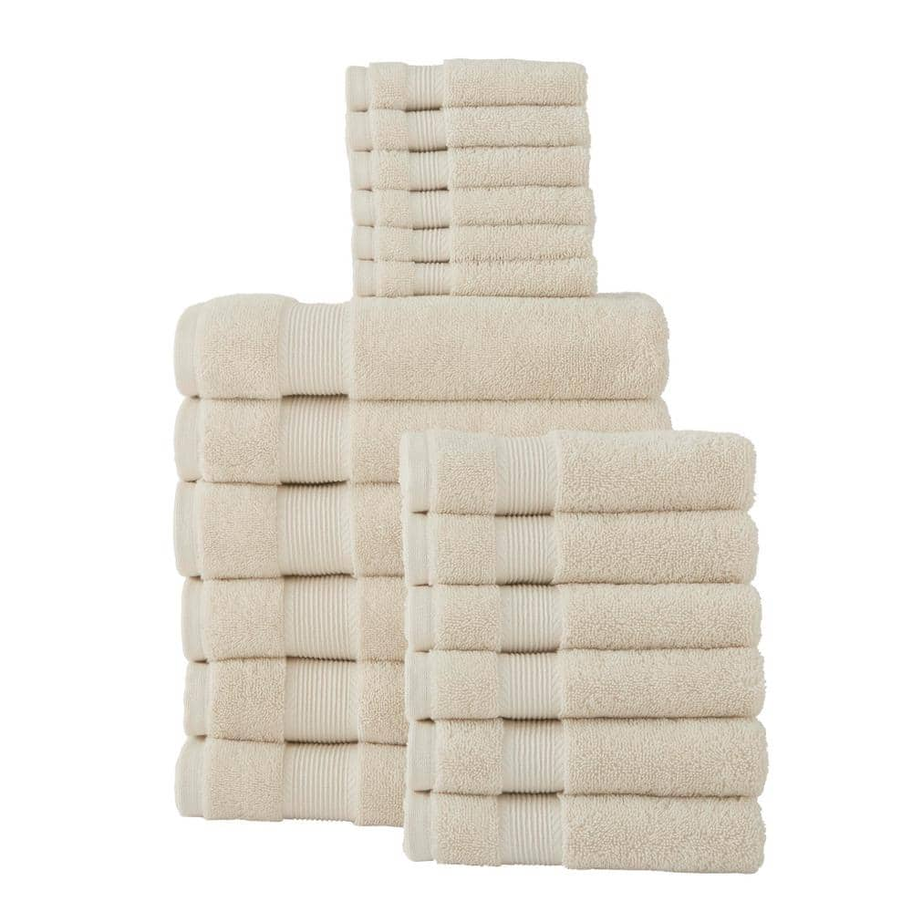 StyleWell HygroCotton Oatmeal Beige 18 Piece Bath Towel Set