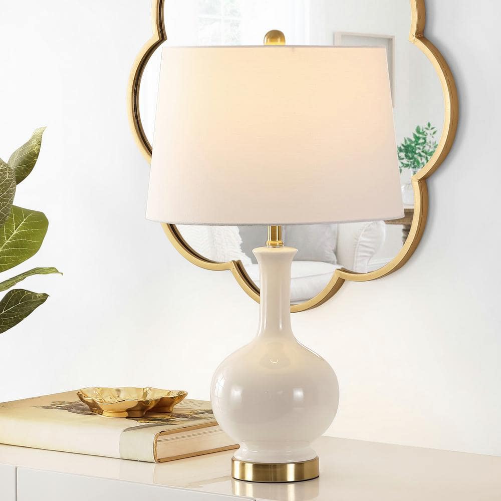 Bowie 26" Cream Ceramic Arc Table Lamp