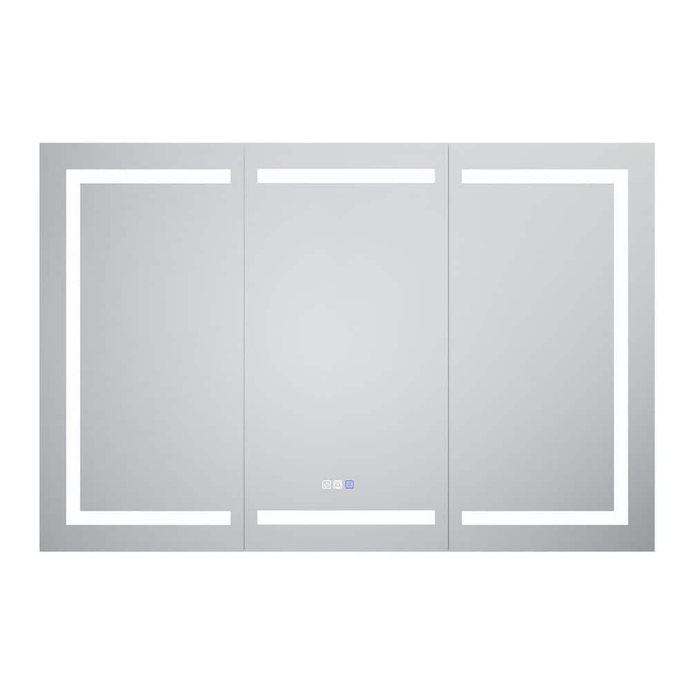 Smart 54 in. W x 36 in. H Rectangular Aluminum Medicine Cabinet with Mirror, Front & Back Lighting, Outlet, 5X Magnifier price history on PriceWatchPro