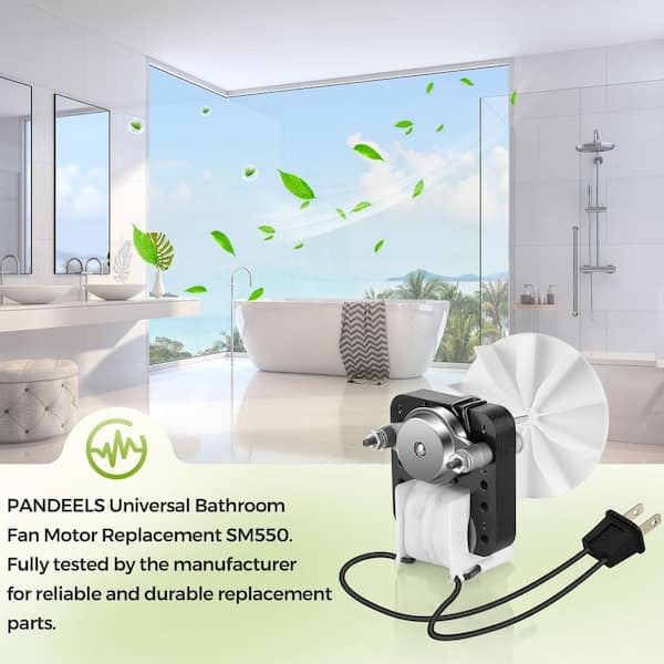 SM550 Universal Bathroom Vent Fan Motor – 50CFM, 120V, 0.65A, Replacement Kit With Fan Blade For Nutone & More