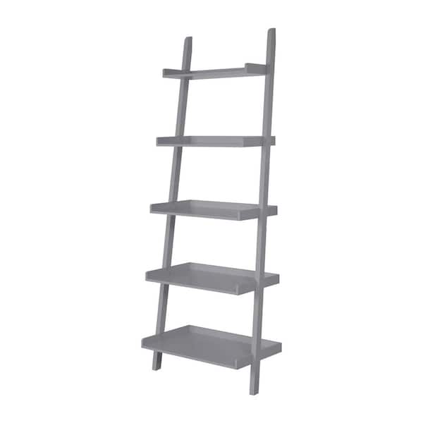cadeninc 26.75 in. W x 16.3 in. D x 72.5 in. H 5-Tier Rectangular Ladder Storage Shelf in Gray