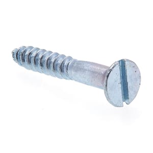 #6 x 1 in. Zinc Plated Steel Slotted Drive Flat Head Wood Screws (50-Pack)