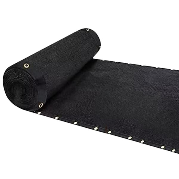 5 in. Plastic Heavy Duty Privacy Screen Fence, Black 180GSM Shade Netting for Garden and Backyard