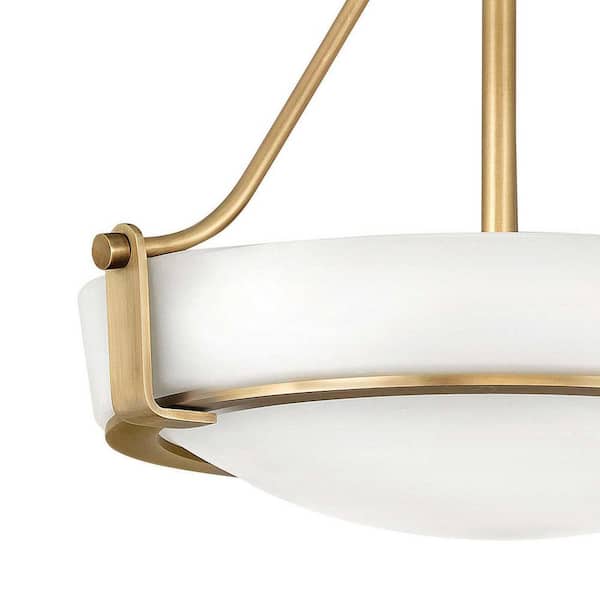 HINKLEY - Hathaway 16 In. 3-Light Heritage Brass Semi-Flush Mount