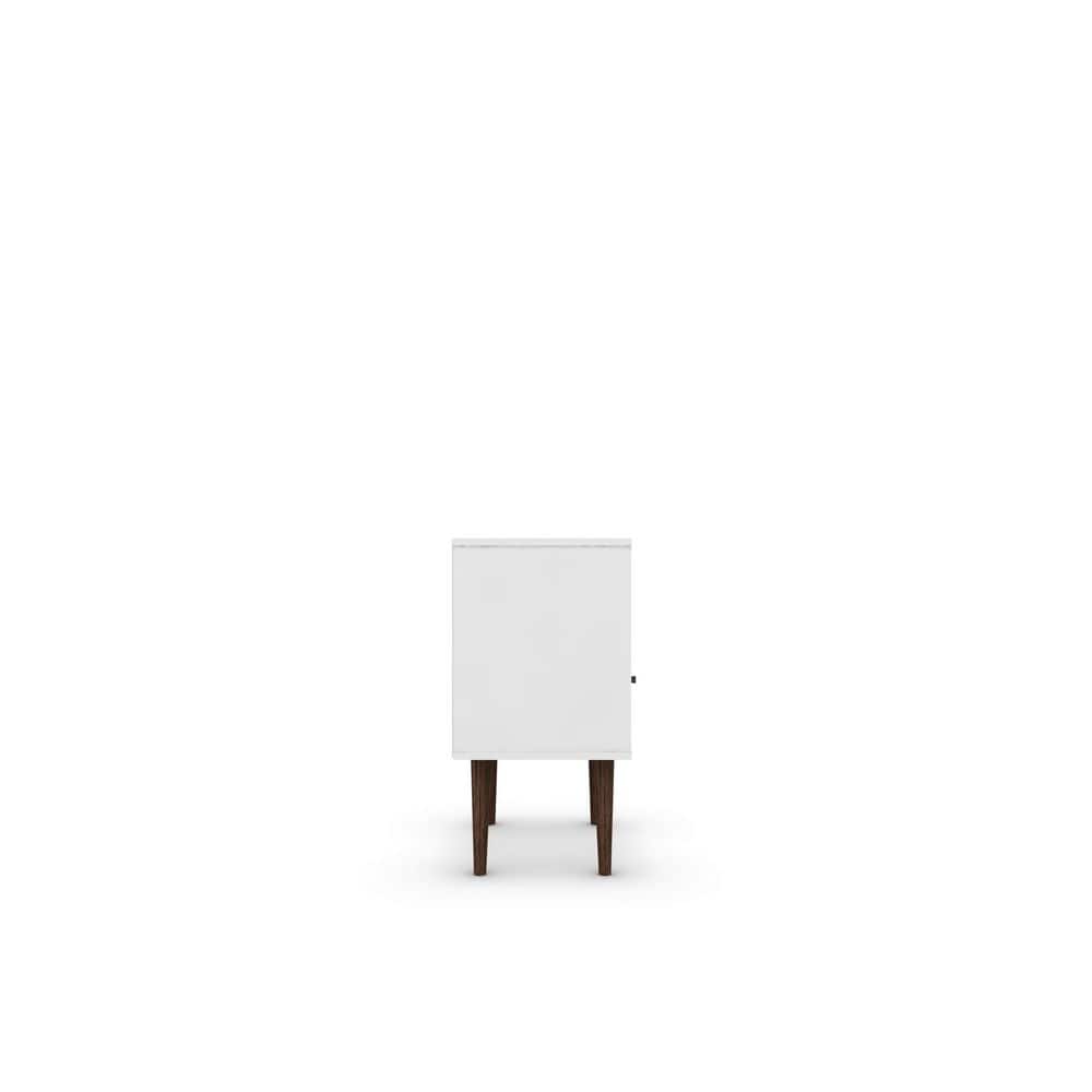 Liberty Mid-Century Modern White & Aqua Blue Nightstand with Drawer