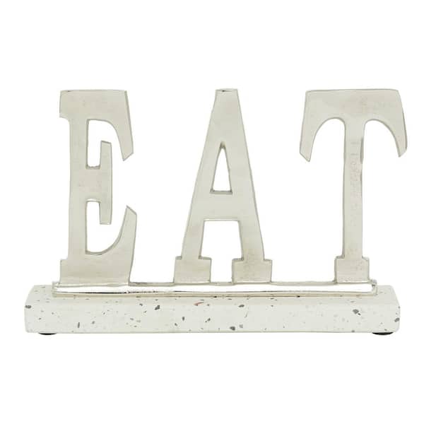 Litton Lane Silver Terrazzo Modern Decorative Sign