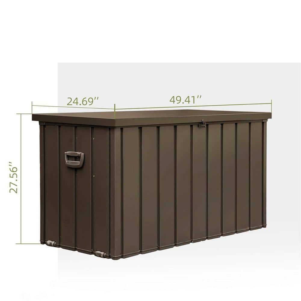 grossag 120 Gal. Steel Outdoor Storage Deck Box Waterproof arge Patio ...