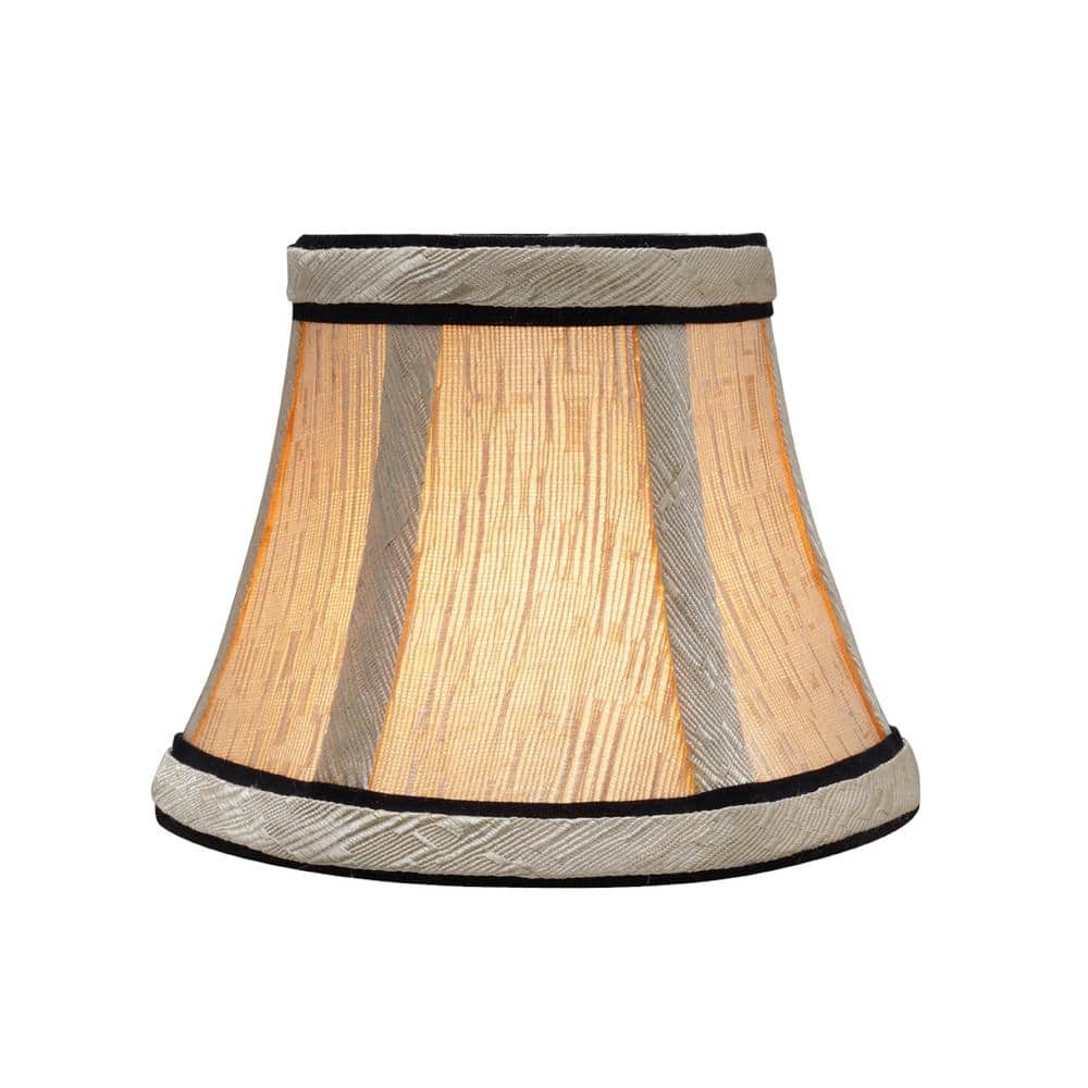 Ivory and Black Jacquard Fabric Bell Chandelier Shade Set