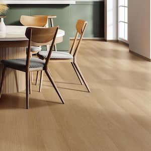 Take Home Sample - 12 mm T x 6.41 in. W Proteco+ Walnut Oak EIR Uniclic HDF AC4 Waterproof Laminate Wood Flooring