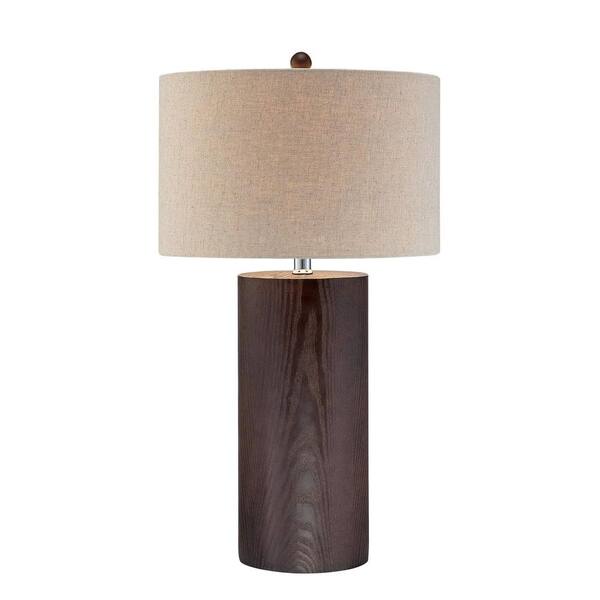 Illumine 25.8 in. Dark Walnut Table Lamp
