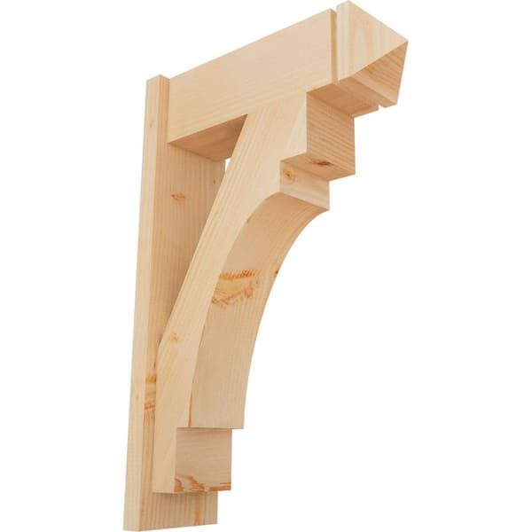 Ekena Millwork 8 in. x 34 in. x 22 in. Douglas Fir Merced Arts and Crafts Smooth Outlooker
