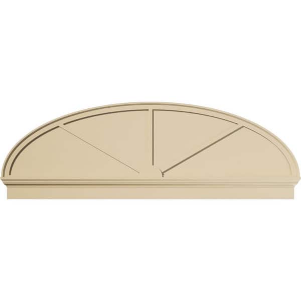Ekena Millwork 78-in. W x 26-3/8-in. H x 2-3/4-in. P Elliptical 3 Spoke Signature Urethane Combination Pediment, Primed Tan