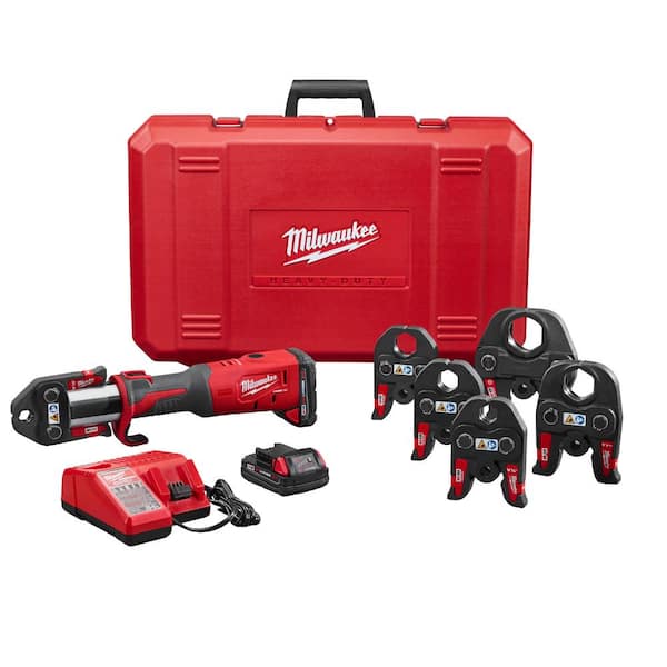 Milwaukee M18 18-Volt Lithium-Ion Brushless Cordless FORCE LOGIC Press Tool Kit with 1/2 in. - 2 in. Jaws Kit (6 Jaws Included)