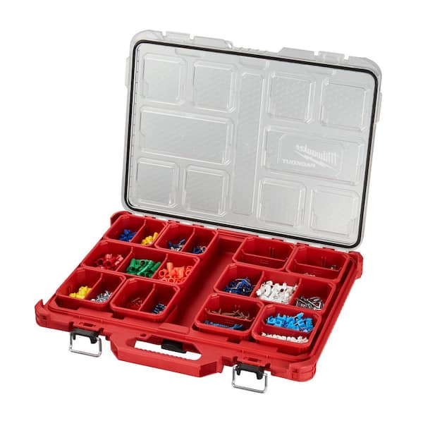 Milwaukee Portable Small Parts Organizer Compartment Bins Tool Box Storage Latch 