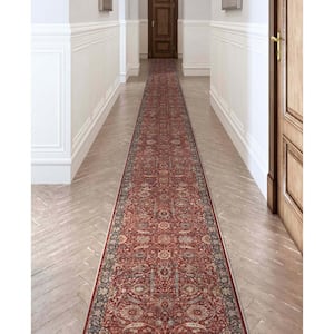 Red 2 ft. 7 in. x 9 ft. 6 in. Asha Liana Vintage Persian Oriental Runner Area Rug