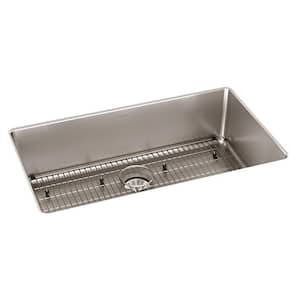 Lustertone Iconix 32.5 in. Undermount Single Bowl Luminous Satin Stainless Steel Kitchen Sink