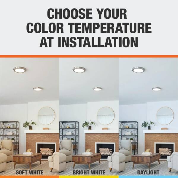 11 in. Brushed Nickel Color Changing LED Ceiling Flush Mount (2-Pack)