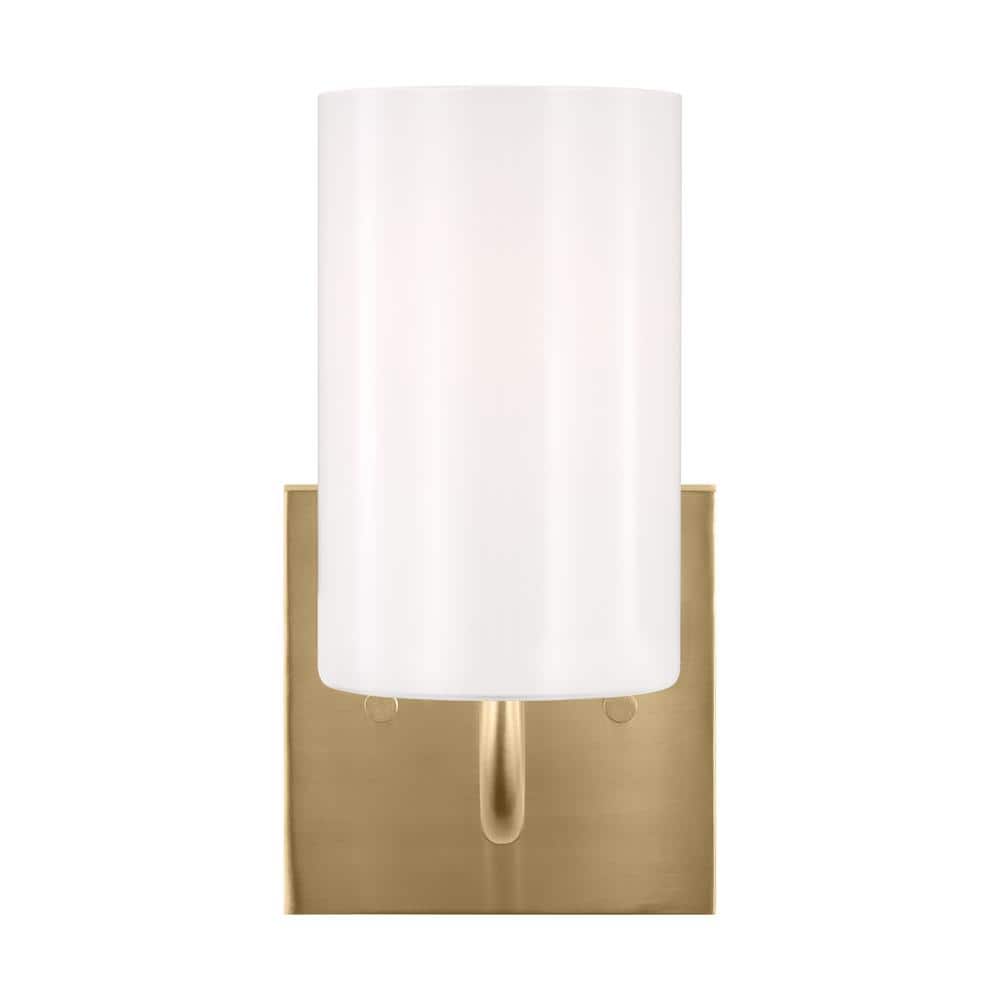 Grant Park Small 5 in. 1-Light Satin Bronze Vanity Light with Clear White Glass Shade price history on PriceWatchPro