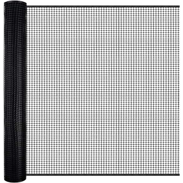 3' x 25', Black BOEN Poultry hex Netting Plastic Temporary Barrier Chicken Wire Protection for Yard 