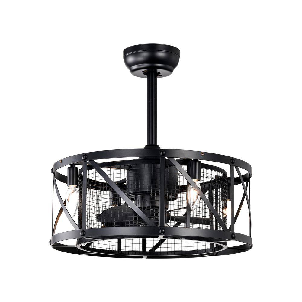 20 in. Smart Indoor Black Ceiling Fan with Remote Control and 5 ABS Blades,