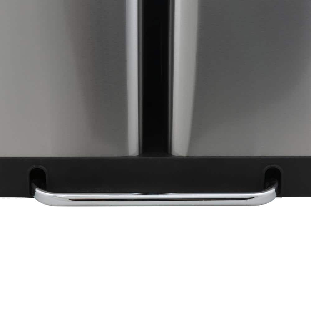 60L Stainless Steel Dual Compartment Kitchen Recycling Bin
