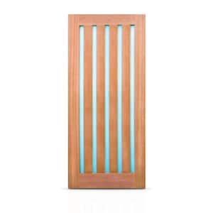 36 in. x 80 in. Universal Frosted Glass Modern Exterior Unfinish Fiberglass Front-Door Slab with-Door Slab Only