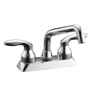 Coralais 4 in. 2-Handle Low-Arc Bathroom Sink Faucet in Polished Chrome